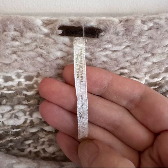 Free People Linus Eyelash Sweater Cream Tan Striped Boho Pullover Size XS - Picture 4 of 5